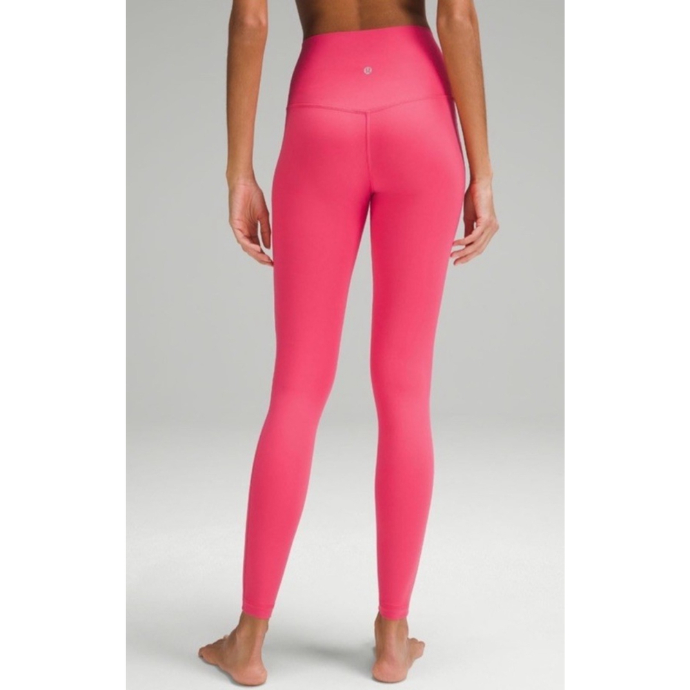 LULULEMON ALIGN HIGH RISE LEGGING 25” POCKETS GLAZE PINK SIZE 12 Waist 14.5”NWT - Picture 3 of 9